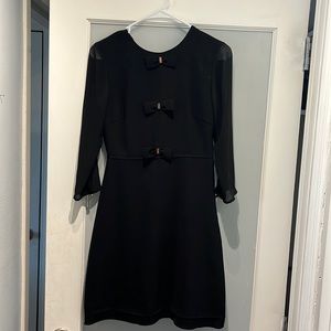 Ted Baker London black dress with Rose gold accents